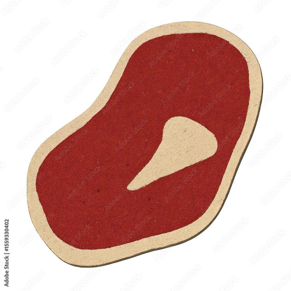 PNG Quirky steak-shaped floor mat. PNG Quirky steak-shaped floor mat.