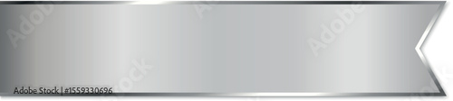 vector illustration of long silver colored ribbon banner with silver frame