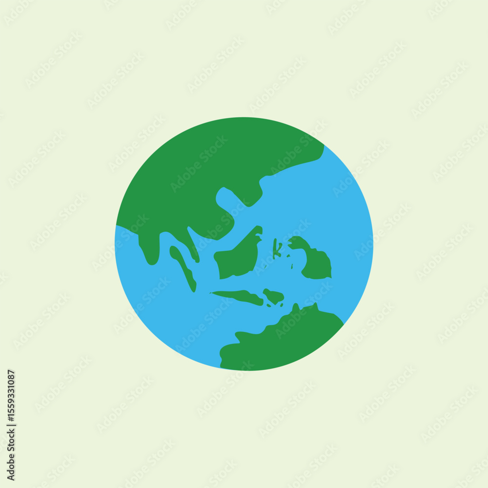 Earth globe icon illustration, flat design. Eps 10. Globe showing map of Indonesia. Design elements illustration of earth and map. Earth globe icon illustration, flat design. Eps 10. Globe showing map of Indonesia. Design elements illustration of earth and map.