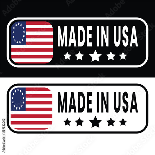 made in USA stamp label, made in America badge, USA origin product label, American made stamp, editable made in USA label