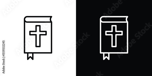 Bible icon in trendy stroke thin linear style.