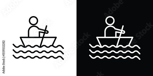 Boat race icon in trendy stroke thin linear style.