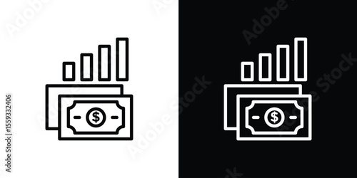 capital gain icon in trendy stroke thin linear style.