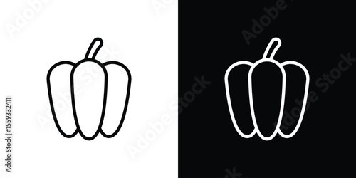 Capsicum icon in trendy stroke thin linear style.