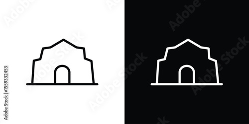 cave icon in trendy stroke thin linear style.