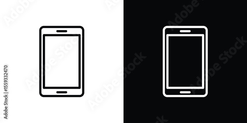 Cell phone icon in trendy stroke thin linear style.