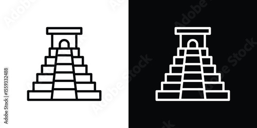 Chichen Itza icon in trendy stroke thin linear style.