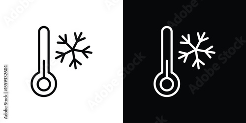 Cold icon in trendy stroke thin linear style.