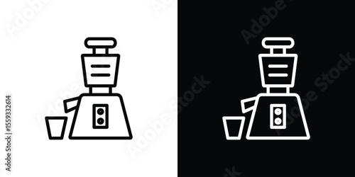 Cold pressed juicer icon in trendy stroke thin linear style.