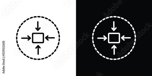 Compact size icon in trendy stroke thin linear style.