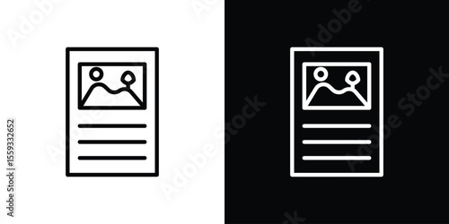Content icon in trendy stroke thin linear style.