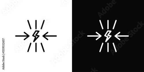 Conflict icon in trendy stroke thin linear style.