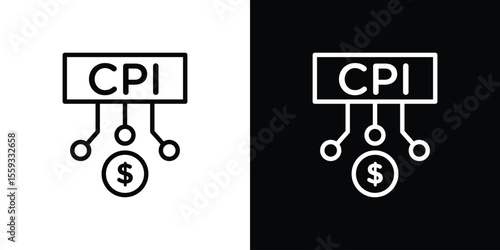 Consumer prices index icon in trendy stroke thin linear style.