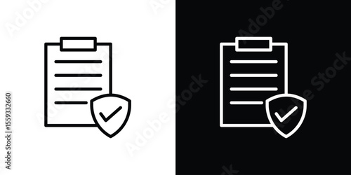 Contract coverage icon in trendy stroke thin linear style.