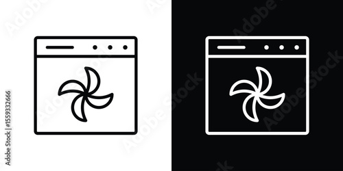 Convection turbofan stove icon in trendy stroke thin linear style.