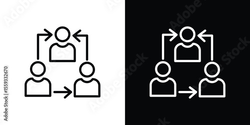 Coordinate icon in trendy stroke thin linear style.