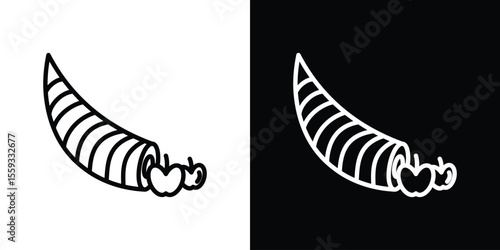 Cornucopia icon in trendy stroke thin linear style.