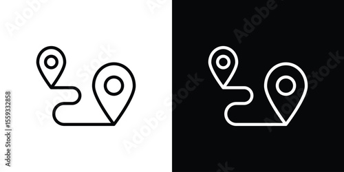 Distance icon in trendy stroke thin linear style.