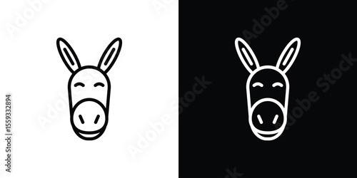 Donkey icon in trendy stroke thin linear style.