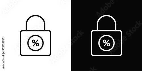 Fixed rate mortgage icon in trendy stroke thin linear style.