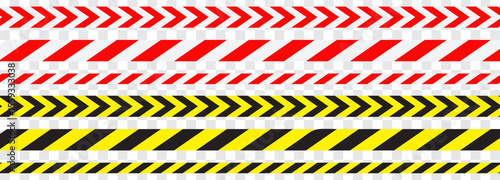 Caution yellow line. Warning ribbon, construction or police barrier sign