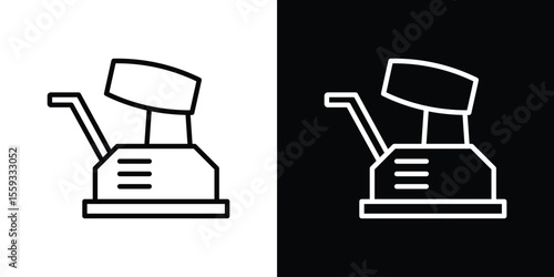 Floor sanding machine icon in trendy stroke thin linear style.