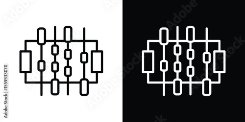 Foosball icon in trendy stroke thin linear style.