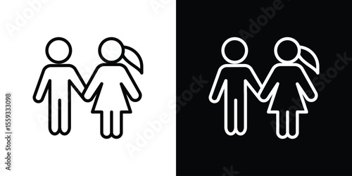Girlfriend icon in trendy stroke thin linear style.