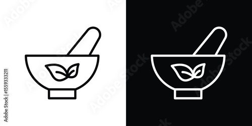 Herbal medicine icon in trendy stroke thin linear style.