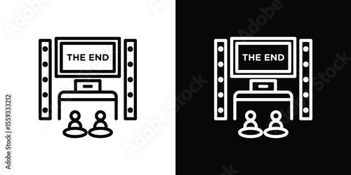 Home cinema icon in trendy stroke thin linear style.