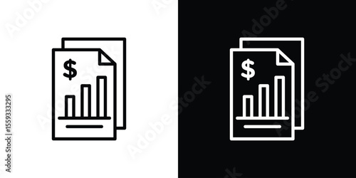 Income statement icon in trendy stroke thin linear style.
