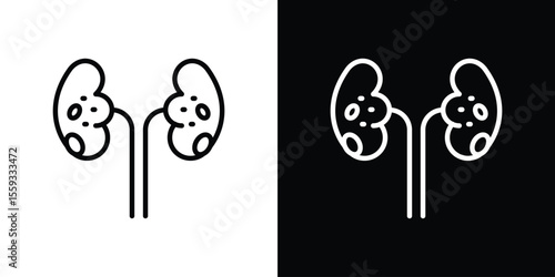 Kidney disease icon in trendy stroke thin linear style.