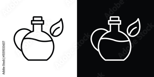 Massage oil icon in trendy stroke thin linear style.