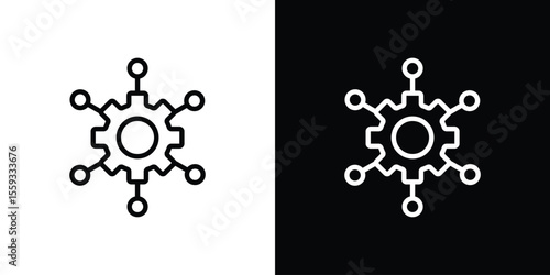 Microservices icon in trendy stroke thin linear style.