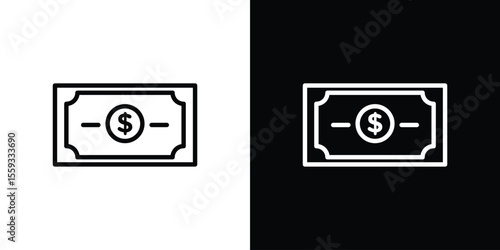 Money icon in trendy stroke thin linear style.