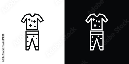 Pijama icon in trendy stroke thin linear style.