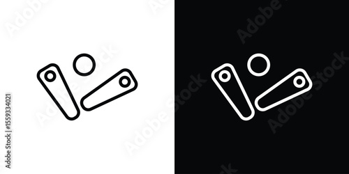 Pinball icon in trendy stroke thin linear style.