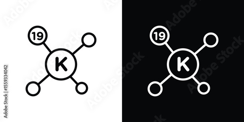 Potassium icon in trendy stroke thin linear style.