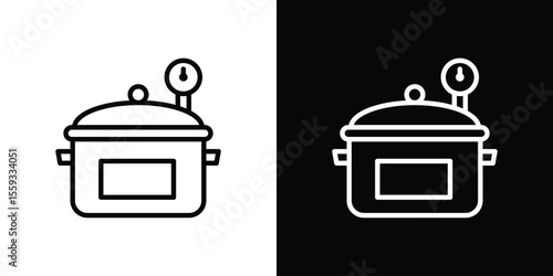 pressure cooker icon in trendy stroke thin linear style.