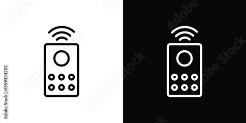 Remote control icon in trendy stroke thin linear style.