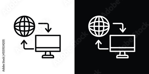 Remote Access icon in trendy stroke thin linear style.