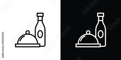 Room service icon in trendy stroke thin linear style.