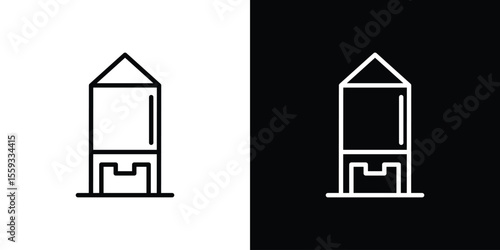 Silo icon in trendy stroke thin linear style.
