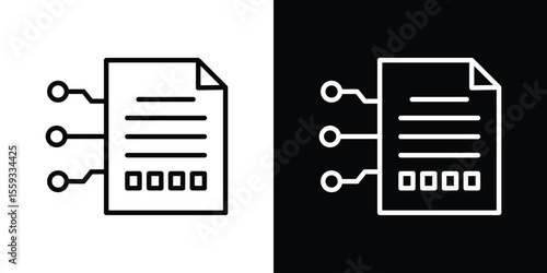 Smart contract icon in trendy stroke thin linear style.