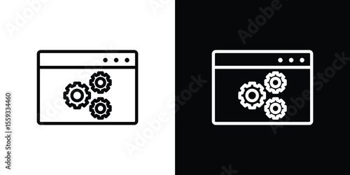 Software icon in trendy stroke thin linear style.