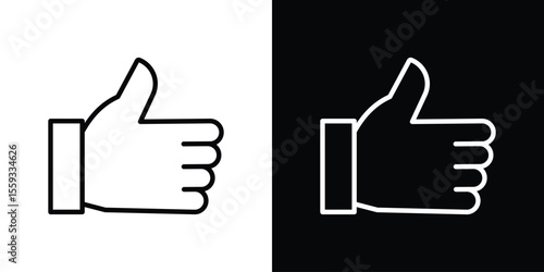 Thumb up icon in trendy stroke thin linear style.