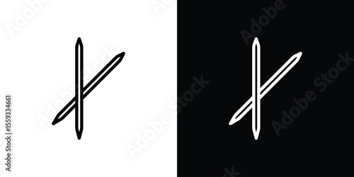Toothpick icon in trendy stroke thin linear style.