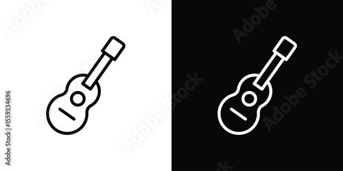 Ukulele icon in trendy stroke thin linear style.