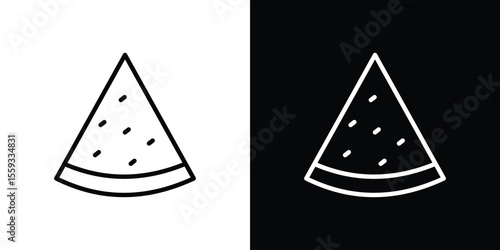 Watermelon slice icon in trendy stroke thin linear style.