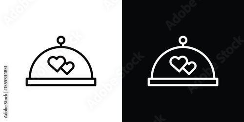 Wedding dinner icon in trendy stroke thin linear style.